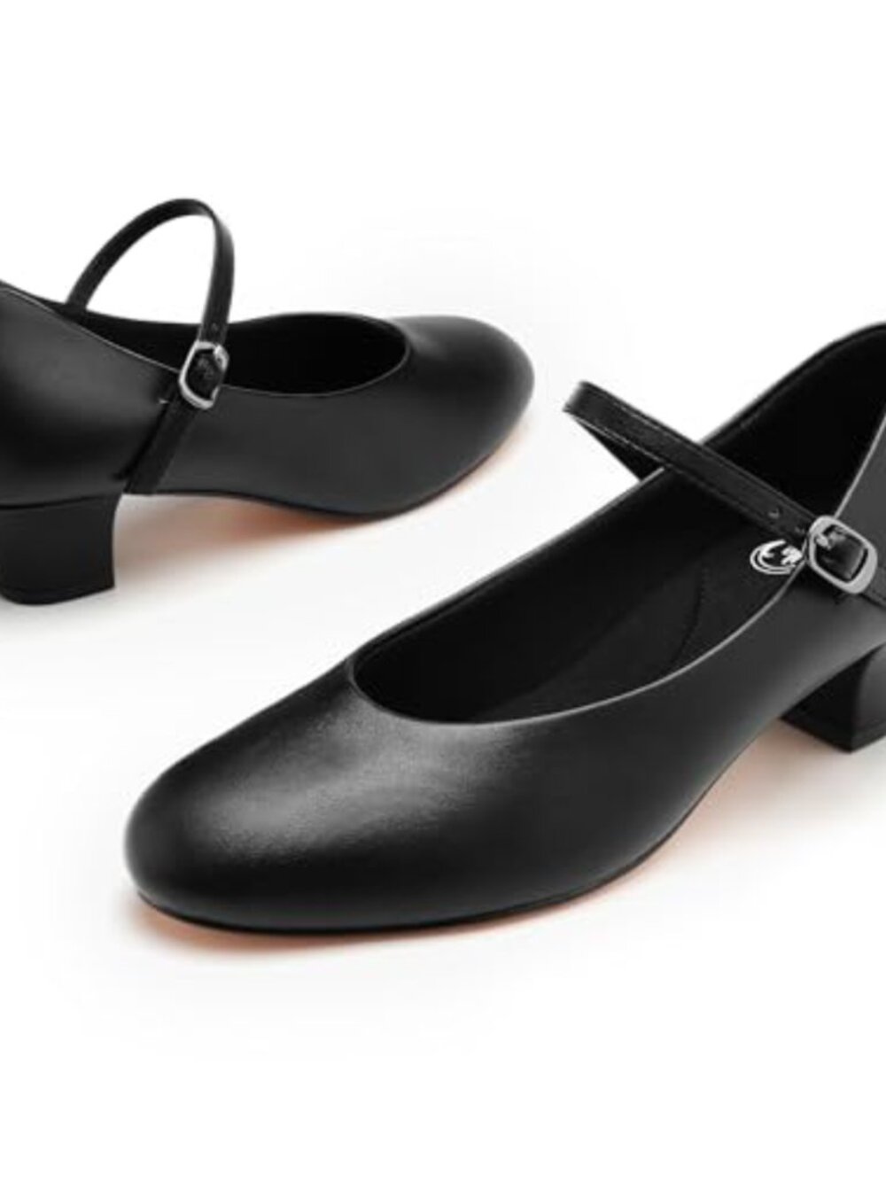1.5" Heel Faux Leather Character Dance Shoes Ankle Strap Ballroom